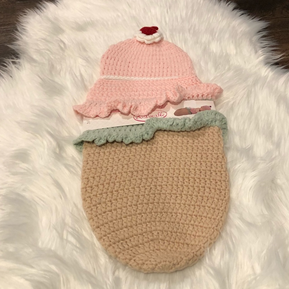 Newborn crocheted ice cream set